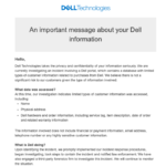 Warning from Dell